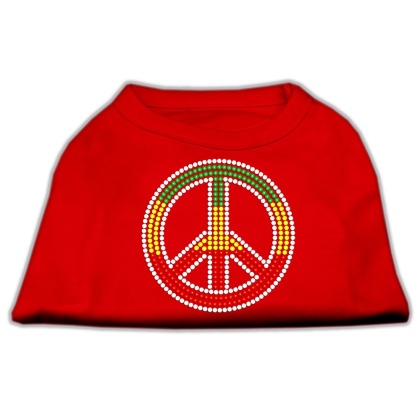 Rasta Peace Sign Shirts Red L