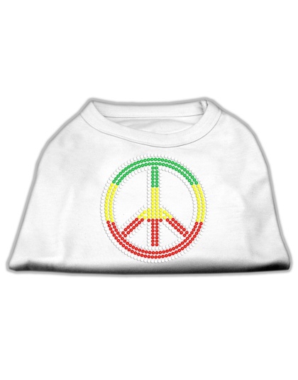 Rasta Peace Sign Shirts White L