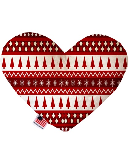 Red Classic Christmas 6 Inch Canvas Heart Dog Toy