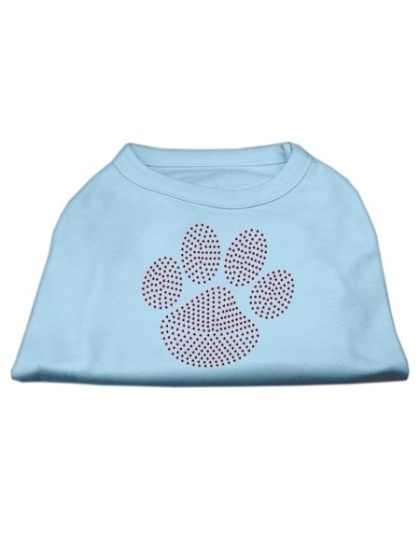 Red Paw Rhinestud Shirts Baby Blue L