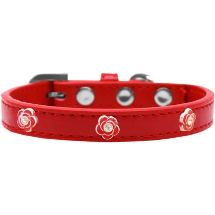 Red Rose Widget Dog Collar Red Size 10