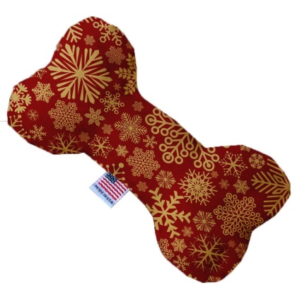 Red Snowflakes 10 Inch Bone Dog Toy