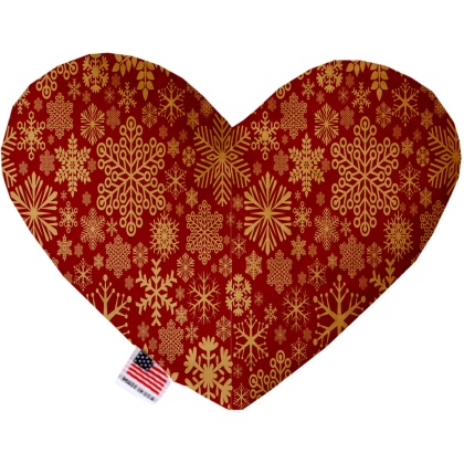 Red Snowflakes 6 Inch Canvas Heart Dog Toy