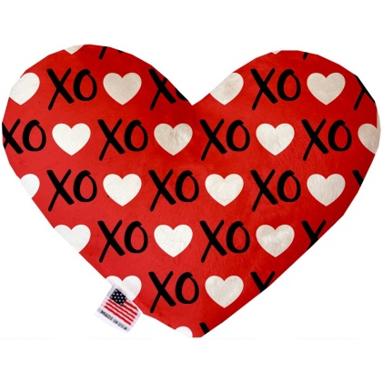 Red XOXO 6 inch Canvas Heart Dog Toy