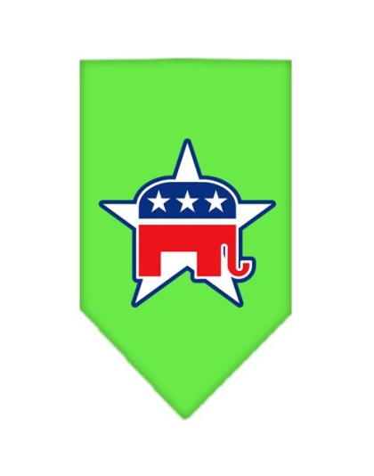 Republican Screen Print Bandana Lime Green Large