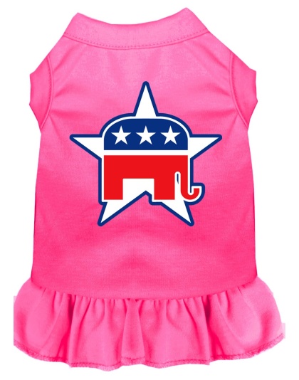 Republican Screen Print Dress Bright Pink 4X (22)