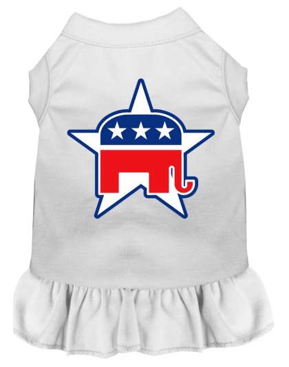 Republican Screen Print Dress White 4X (22)