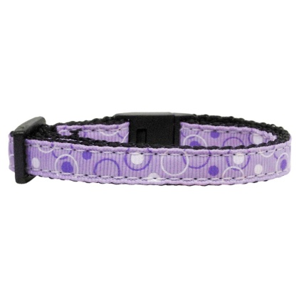 Retro Nylon Ribbon Collar Lavender Cat Safety