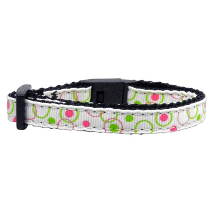 Retro Nylon Ribbon Collar White Cat Safety