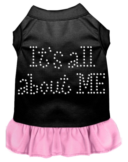 Rhinestone All About me Dress Black with Light Pink Lg