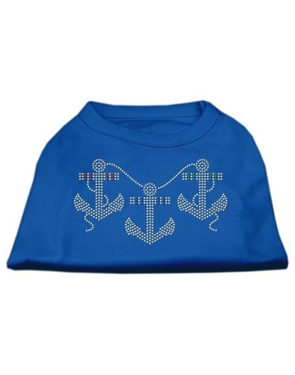 Rhinestone Anchors Shirts Blue Lg