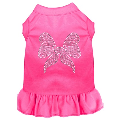 Rhinestone Bow Dress Bright Pink 4X