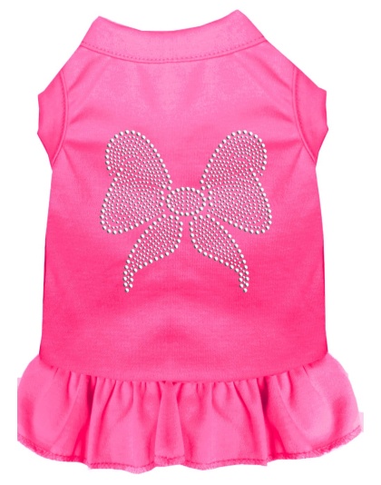 Rhinestone Bow Dress Bright Pink 4X