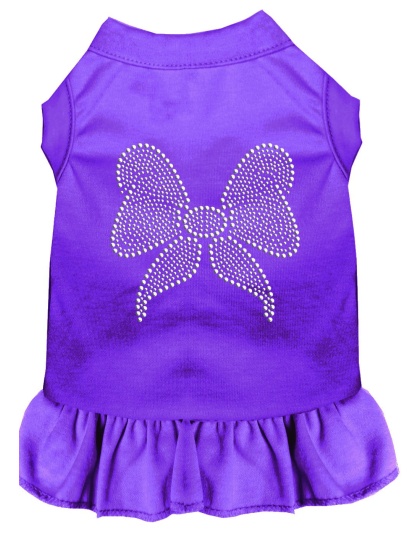 Rhinestone Bow Dress Purple 4X