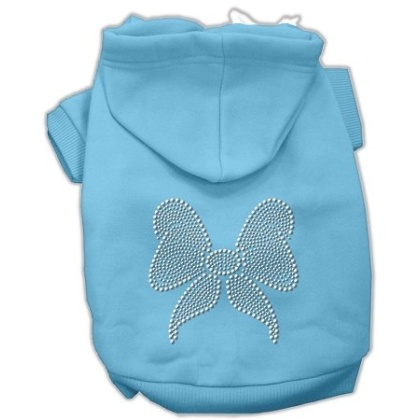 Rhinestone Bow Hoodies Baby Blue L