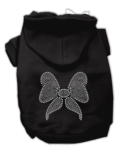 Rhinestone Bow Hoodies Black L