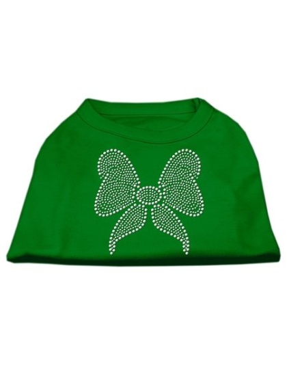 Rhinestone Bow Shirts Emerald Green Lg