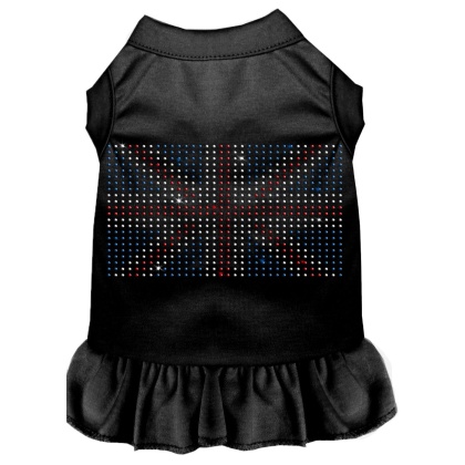 Rhinestone British Flag Dress Black 4X