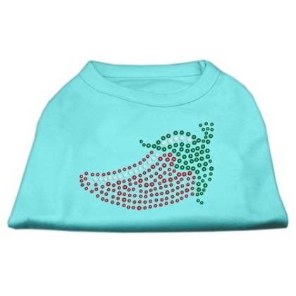 Rhinestone Chili Pepper Shirts Aqua L