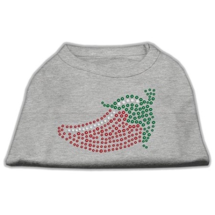 Rhinestone Chili Pepper Shirts Grey L