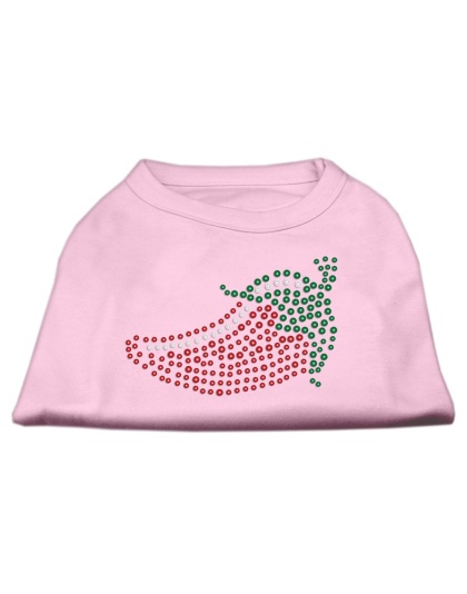 Rhinestone Chili Pepper Shirts Light Pink L