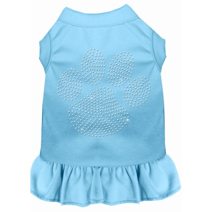 Rhinestone Clear Paw Dress Baby Blue 4X