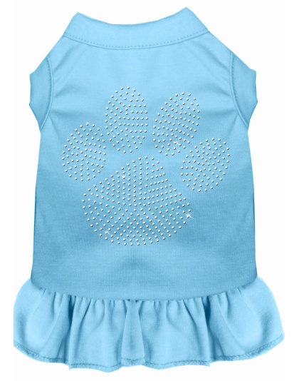 Rhinestone Clear Paw Dress Baby Blue 4X