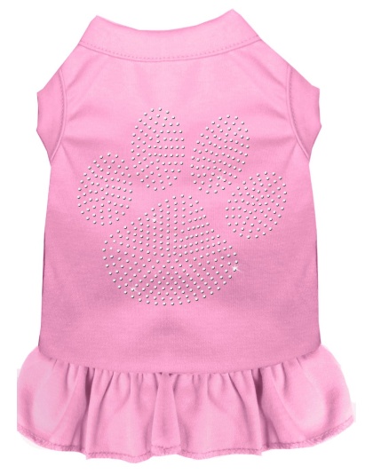 Rhinestone Clear Paw Dress Light Pink 4X