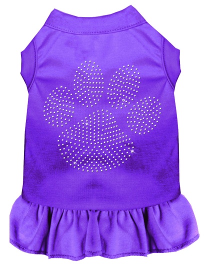 Rhinestone Clear Paw Dress Purple 4X