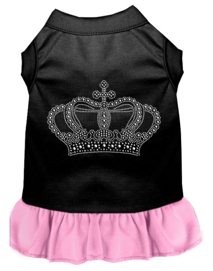 Rhinestone Crown Dress Black with Light Pink Lg