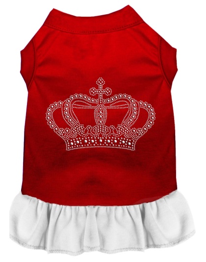 Rhinestone Crown Dress Red with White Lg