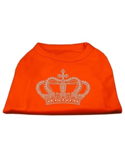 Rhinestone Crown Shirts Orange Lg