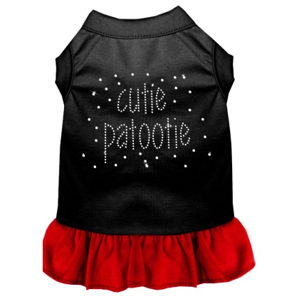 Rhinestone Cutie Patootie Dress Black with Red Lg