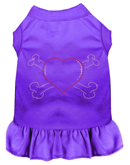 Rhinestone Heart and crossbones Dress Purple 4X