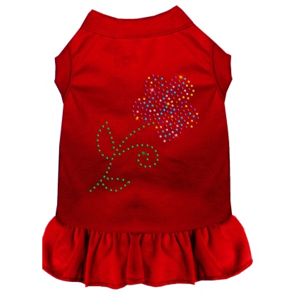 Rhinestone Multi Flower Dress Red 4X