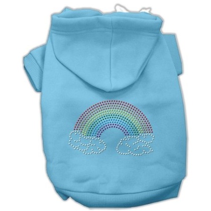 Rhinestone Rainbow Hoodies Baby Blue L