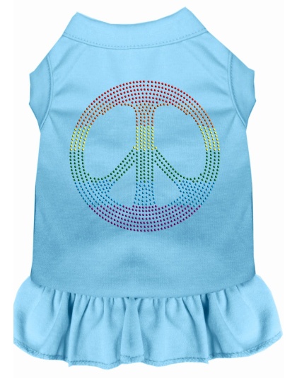 Rhinestone Rainbow Peace Dress Baby Blue 4X