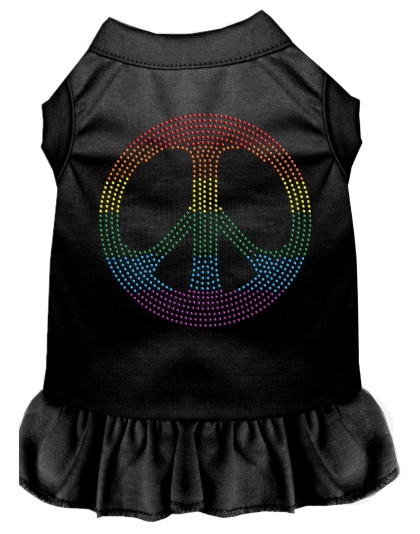 Rhinestone Rainbow Peace Dress Black 4X