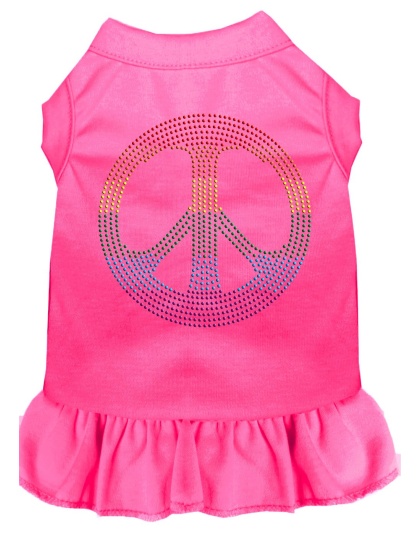 Rhinestone Rainbow Peace Dress Bright Pink 4X