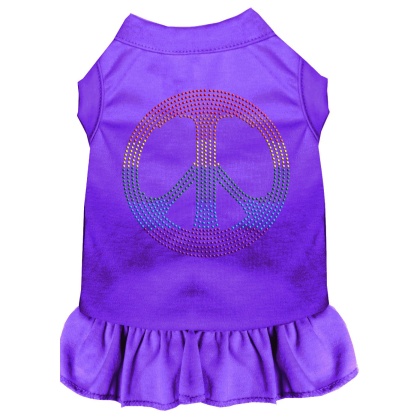 Rhinestone Rainbow Peace Dress Purple 4X