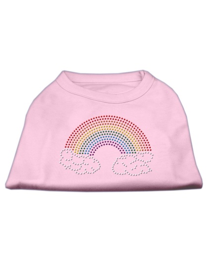 Rhinestone Rainbow Shirts Light Pink L