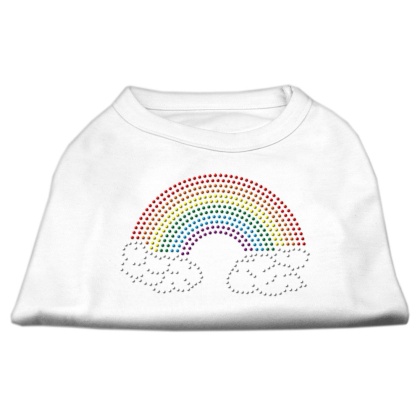 Rhinestone Rainbow Shirts White L