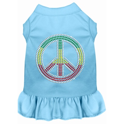 Rhinestone Rasta Peace Dress Baby Blue 4X