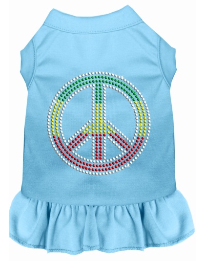 Rhinestone Rasta Peace Dress Baby Blue 4X