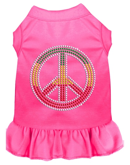 Rhinestone Rasta Peace Dress Bright Pink 4X