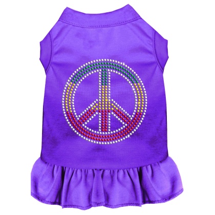 Rhinestone Rasta Peace Dress Purple 4X