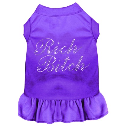 Rhinestone Rich Bitch Dress Purple 4X