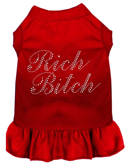 Rhinestone Rich Bitch Dress Red 4X