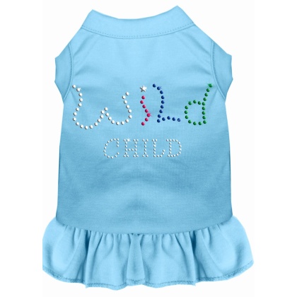 Rhinestone Wild Child Dress Baby Blue 4X