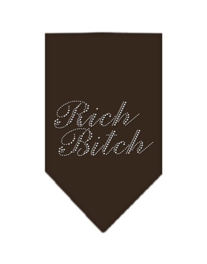 Rich Bitch Rhinestone Bandana Cocoa Large